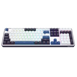 REDRAGON WYVERN K689 WIRED GASKET 108 KEYS FULL SIZE CUSTOM LINEAR SWITCH 3-LAYER NOISE DAMPENING HOT-SWAPPABLE SOCKET EXTRA 4 HOTKEYS MIXED COLOR KEYCAPS MACRO SOFTWARE RGB GAMING KEYBOARD - WHITE/BLACK