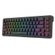 REDRAGON NOVA K709 65% WIRED GASKET RGB GAMING KEYBOARD 68 KEYS HOT-SWAP COMPACT MECHANICAL FREE-MOD SOCKET 3-LAYER NOISE DAMPENING ARROW KEYS CUSTOM LINEAR SWITCH - BLACK