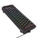 REDRAGON NOVA K709 65% WIRED GASKET RGB GAMING KEYBOARD 68 KEYS HOT-SWAP COMPACT MECHANICAL FREE-MOD SOCKET 3-LAYER NOISE DAMPENING ARROW KEYS CUSTOM LINEAR SWITCH - BLACK