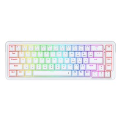 REDRAGON NOVA K709 65% WIRED GASKET RGB GAMING KEYBOARD 68 KEYS HOT-SWAP COMPACT MECHANICAL FREE-MOD SOCKET 3-LAYER NOISE DAMPENING ARROW KEYS CUSTOM LINEAR SWITCH - WHITE