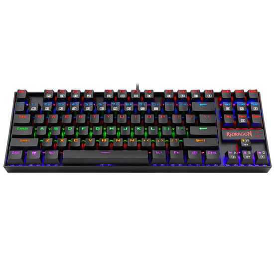 REDRAGON KUMARA K552 TKL RAINBOW MECHANICAL GAMING KEYBOARD RED SWITCH - BLACK