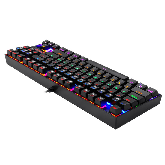 REDRAGON KUMARA K552 TKL RAINBOW MECHANICAL GAMING KEYBOARD RED SWITCH - BLACK