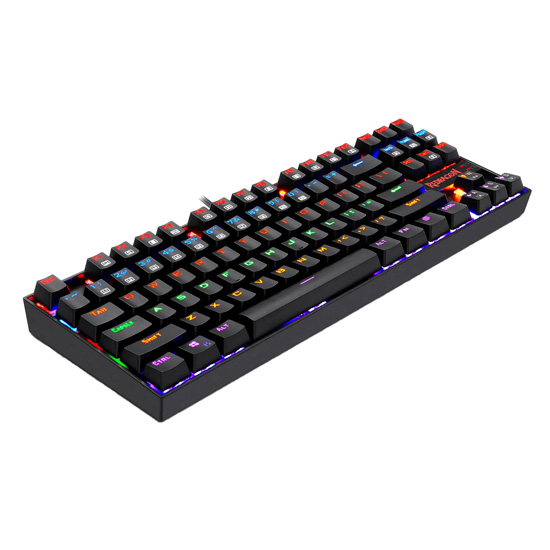 REDRAGON KUMARA K552 TKL RAINBOW MECHANICAL GAMING KEYBOARD RED SWITCH - BLACK