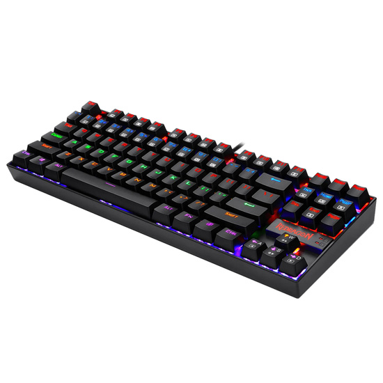 REDRAGON KUMARA K552 TKL RAINBOW MECHANICAL GAMING KEYBOARD RED SWITCH - BLACK