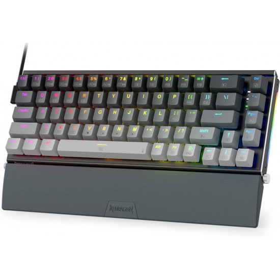 REDRAGON SHACO PRO K641  60% ALUMINUM RGB MODES  (BLUETOOTH 2.4GHZ WIRED)  68 KEYS COMPACT GAMING KEYBOARD RED SWITCH