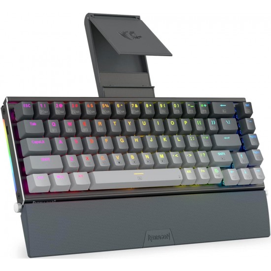 REDRAGON SHACO PRO K641  60% ALUMINUM RGB MODES  (BLUETOOTH 2.4GHZ WIRED)  68 KEYS COMPACT GAMING KEYBOARD RED SWITCH