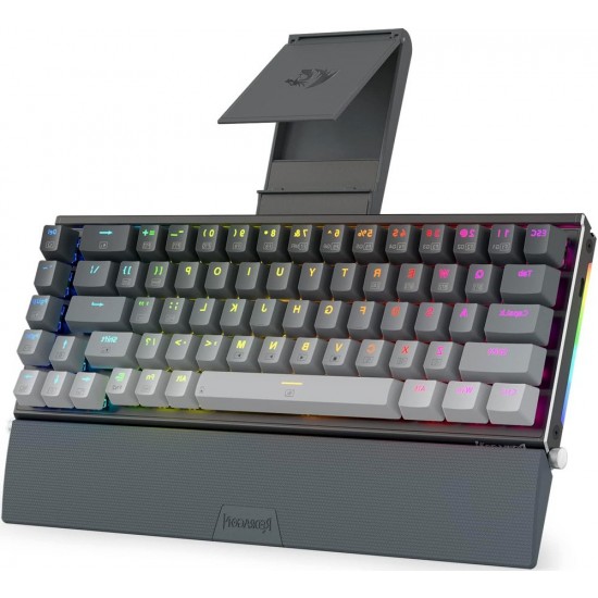 REDRAGON SHACO PRO K641  60% ALUMINUM RGB MODES  (BLUETOOTH 2.4GHZ WIRED)  68 KEYS COMPACT GAMING KEYBOARD RED SWITCH