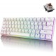 ROYAL KLUDGE RK61 TRI-MODE BLUETOOTH/ WIRED RGB BACKLIT BROWN SWITCHES 60% MECHANICAL GAMING KEYBOARD - WHITE 