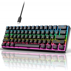 ROYAL KLUDGE RK61 TRI-MODE BLUETOOTH/ 2,4 GHZ/ WIRED RGB BACKLIT RED SWITCHES 60% MECHANICAL GAMING KEYBOARD - BLACK