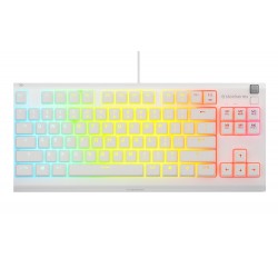 STEELSERIES APEX 3 TKL RGB TENKEYLESS COMPACT WATER DUST RESISTANT WHISPER QUIET SWITCHES 8 ZONE RGB ILLUMINATION GAMING KEYBOARD - WHITE 