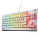 STEELSERIES APEX 3 TKL RGB TENKEYLESS COMPACT WATER DUST RESISTANT WHISPER QUIET SWITCHES 8 ZONE RGB ILLUMINATION GAMING KEYBOARD - WHITE 