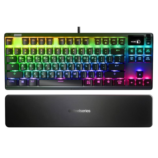 STEELSERIES APEX 7 TKL RGB ILLUMINATED LINEAR AND QUIET RED SWITCH MECHANICAL GAMING KEYBOARD - BLACK 