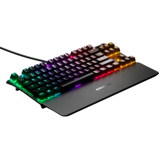 STEELSERIES APEX 7 TKL RGB ILLUMINATED LINEAR AND QUIET RED SWITCH MECHANICAL GAMING KEYBOARD - BLACK 