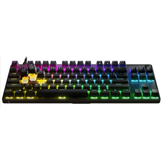 STEELSERIES APEX 9 TKL LINEAR OPTIPOINT OPTICAL SWITCHES, 5 CUSTOM PROFILES, 100M KEYPRESSES, PER KEY RGB ILLUMINATION, US ENGLISH TENKEYLESS GAMING KEYBOARD - BLACK