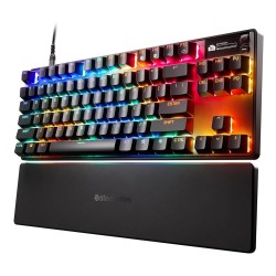 STEELSERIES APEX PRO TKL GEN 3 OMNIPOINT 3.0 HYPERMAGNETIC SWITCHES ADJUSTABLE ACTUATION RAPID TRIGGER GAME-READY PRESETS PROTECTION MODE RAPID TAP/SOCD OLED US LAYOUT GAMING KEYBOARD - BLACK