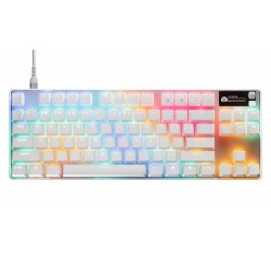 STEELSERIES APEX PRO TKL GEN 3 OMNIPOINT 3.0 ADJUSTABLE SWITCHES 40 LEVELS RAPID TRIGGER RAPID TAP PROTECTION MODE TENKEYLESS WIRELESS GAMING KEYBOARD - WHITE US