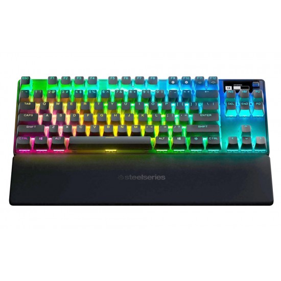 STEELSERIES APEX PRO TKL WIRELESS (2023) US LAYOUT WORLD'S FASTEST ADJUSTABLE DRIVE PBT KEYS BLUETOOTH 2.4GHZ USB-C WIRELESS HYPERMAGNETIC GAMING KEYBOARD - BLACK