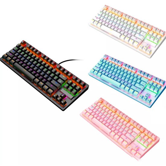 ZIYOULANG K2 RGB TKL MECHANICAL GAMING KEYBOARD BLUE SWITCH - WHITE