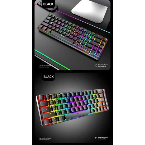 ZIYOULANG T8 RGB 68 KEYS MECHANICAL GAMING KEYBOARD