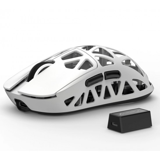 ATTACK SHARK R2 TRI MODE 2.4G BLUETOOTH 45G MAGNESIUM FRAME PAW3950 SENSOR 42K DPI 8000HZ POLLING OMRON 100M CLICKS WIRELESS GAMING MOUSE - WHITE