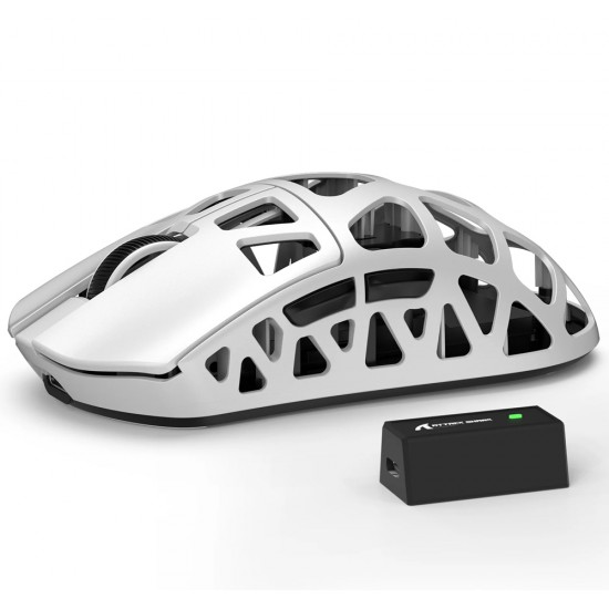 ATTACK SHARK R3 MAGNESIUM ALLOY SUPERLIGHT TRI MODE USB-C BT 2.4G 46G ULTRALIGHT 8000HZ POLLING 26K DPI PAW3395 SENSOR 80M OMRON CLICKS GAMING MOUSE - WHITE