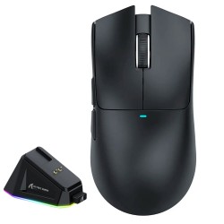 ATTACK SHARK X11 59G SUPERLIGHT WITH MAGNETIC RGB CHARGING DOCK BT 2.4G WIRED 22000 DPI 5 PROGRAMMABLE BUTTONS WIRELESS GAMING MOUSE - BLACK
