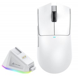 ATTACK SHARK X11 59G SUPERLIGHT WITH MAGNETIC RGB CHARGING DOCK BT 2.4G WIRED 22000 DPI 5 PROGRAMMABLE BUTTONS WIRELESS GAMING MOUSE - WHITE