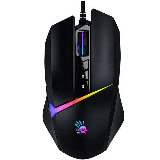 BLOODY W60 MAX RGB OPTICAL GAMING MOUSE ADVANCED PRECISION - 10000 CPI (ACTIVATED ULTRACORE 3&4) BLACK