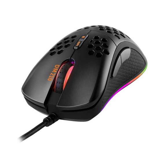 DELTACO DM210 LIGHTWEIGHT WITH CUSTOMIZABLE ULTRALIGHT RGB AND 7 PROGRAMMABLE BUTTONS WITH SOFTWARE WIRELESS GAMING MOUSE - BLACK