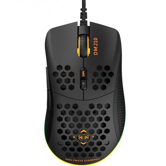 DELTACO DM210 LIGHTWEIGHT WITH CUSTOMIZABLE ULTRALIGHT RGB AND 7 PROGRAMMABLE BUTTONS WITH SOFTWARE WIRELESS GAMING MOUSE - BLACK