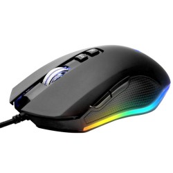 FANTECH X5S ZEUS RGB MACRO PRO GAMING MOUSE ( 4800 DPI ) -10MILLION CLICKS LIFETIME 1.8MM NYLON BRAIDED CABLE METAL ALUMINUM ROLLER 