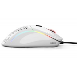 GLORIOUS MODEL D MINUS ADJUSTABLE 12000 DPI SENSOR 250 IPS RGB ILLUMINATION 6 PROGRAMMABLE BUTTONS ULTRA FLEXIBLE GAMING MOUSE - GLOSSY WHITE