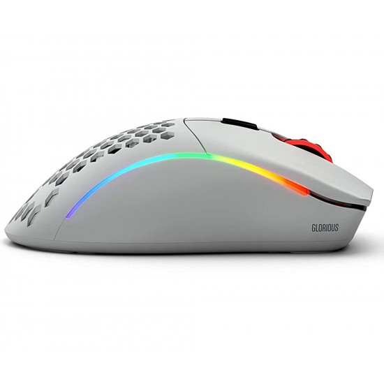 GLORIOUS MODEL D MINUS LIGHTWEIGHT 71 HOURS PLAYTIME 6 PROGRAMMABLE BUTTONS RGB WIRELESS GAMING MOUSE - MATTE WHITE