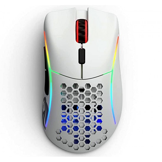 GLORIOUS MODEL D MINUS LIGHTWEIGHT 71 HOURS PLAYTIME 6 PROGRAMMABLE BUTTONS RGB WIRELESS GAMING MOUSE - MATTE WHITE