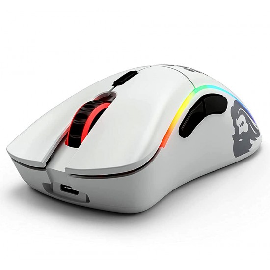 GLORIOUS MODEL D MINUS LIGHTWEIGHT 71 HOURS PLAYTIME 6 PROGRAMMABLE BUTTONS RGB WIRELESS GAMING MOUSE - MATTE WHITE