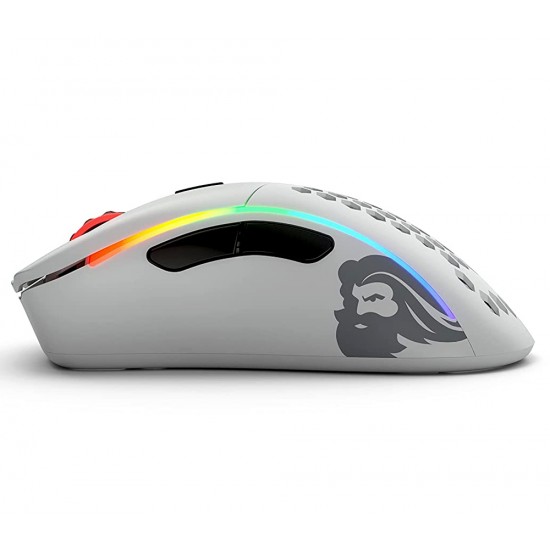 GLORIOUS MODEL D MINUS LIGHTWEIGHT 71 HOURS PLAYTIME 6 PROGRAMMABLE BUTTONS RGB WIRELESS GAMING MOUSE - MATTE WHITE