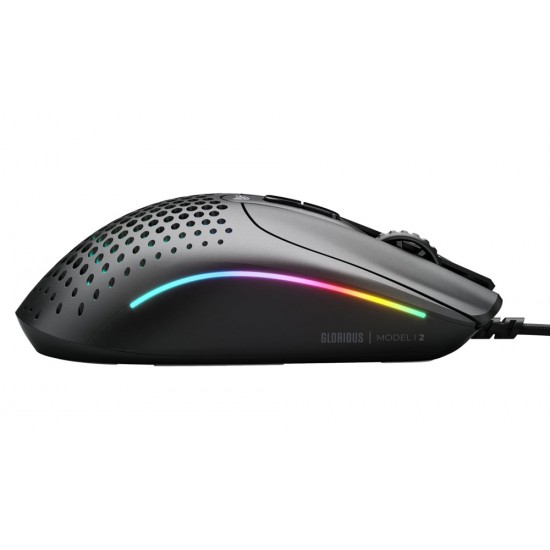 GLORIOUS MODEL IV2 ULTRALIGHT 66G SIDE THUMB REST 9 PROGRAMMABLE BUTTONS 26K OPTICAL SENSOR 80M SWITCHES WIRED GAMING MOUSE - BLACK