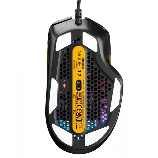 GLORIOUS MODEL IV2 ULTRALIGHT 66G SIDE THUMB REST 9 PROGRAMMABLE BUTTONS 26K OPTICAL SENSOR 80M SWITCHES WIRED GAMING MOUSE - BLACK