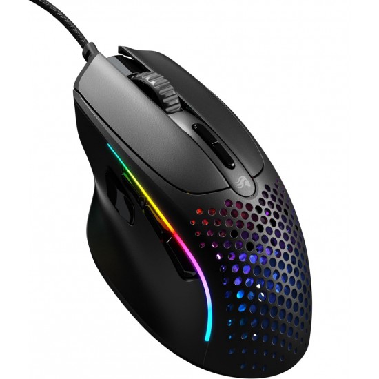 GLORIOUS MODEL IV2 ULTRALIGHT 66G SIDE THUMB REST 9 PROGRAMMABLE BUTTONS 26K OPTICAL SENSOR 80M SWITCHES WIRED GAMING MOUSE - BLACK
