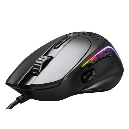 GLORIOUS MODEL IV2 ULTRALIGHT 66G SIDE THUMB REST 9 PROGRAMMABLE BUTTONS 26K OPTICAL SENSOR 80M SWITCHES WIRED GAMING MOUSE - BLACK