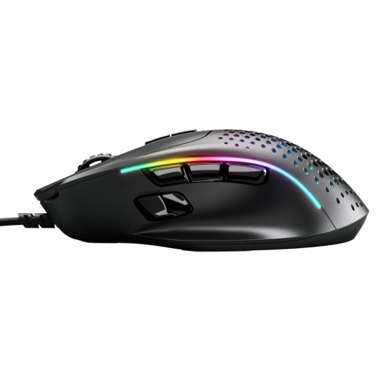 GLORIOUS MODEL IV2 ULTRALIGHT 66G SIDE THUMB REST 9 PROGRAMMABLE BUTTONS 26K OPTICAL SENSOR 80M SWITCHES WIRED GAMING MOUSE - BLACK