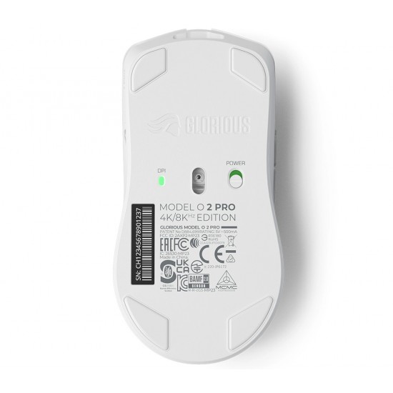 GLORIOUS MODEL O 2 PRO 4K 8K 2.4GHZ WIRELESS 1MS DELAY 4K 8K POLLING 100M CLICKS 59G ULTRALIGHT LONG BATTERY LIFE 26K DPI BAMF 2.0 SENSOR 6 BUTTONS WIRELESS GAMING MOUSE - WHITE