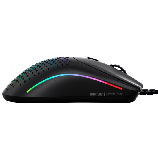 GLORIUS MODEL O 2 ULTRALIGHT 26K DPI 6 PROGRAMMABLE BUTTONS AMBIDEXTROUS WIRED GAMING MOUSE - MATTE BLACK