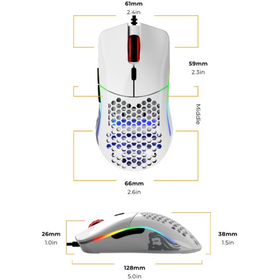 GLORIOUS GAMING MOUSE MODEL O GLOSSY WHITE 