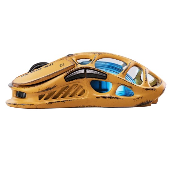 GRAVASTAR MERCURY M1 PRO PAW3395 SENSOR 200/146 HOURS BATTERY LIFE 650 IPS MAXIMUM ACCELERATION 26000 DPI HIGH-RESOLUTION SENSITIVITY WIRELESS GAMING MOUSE - BATTLE WORN YELLOW