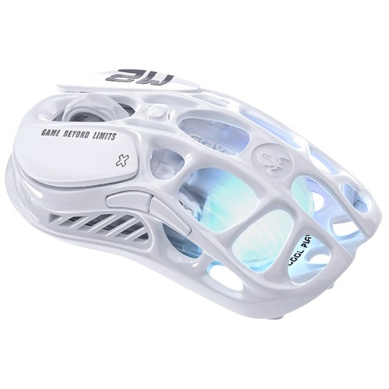 GRAVASTAR MERCURY M2 26K DPI PAW3395 DYNAMIC LIGHTSYNC RGB HOLLOWED OUT DESIGN 79G WIRELESS GAMING MOUSE - OPALINE WHITE