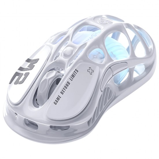 GRAVASTAR MERCURY M2 26K DPI PAW3395 DYNAMIC LIGHTSYNC RGB HOLLOWED OUT DESIGN 79G WIRELESS GAMING MOUSE - OPALINE WHITE