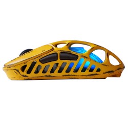 GRAVASTAR MERCURY X 1000HZ WITH FIVE PROGRAMMABLE BUTTONS DYNAMIC RGB LIGHTING TRI-MODE CONNECTIVITY IC CHIP BK CX52850 WIRELESS GAMING MOUSE – BATTLE WORN YELLOW