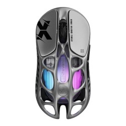 GRAVASTAR MERCURY X WITH PAW 3950 SENSOR 32000 DPI 1000HZ POLLING RATE MAGNESIUM ALLOY HOLLOW FRAME RGB LIGHTING 5 PROGRAMMABLE BUTTONS WIRELESS GAMING MOUSE – INTERSTELLAR SILVER