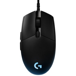 LOGITECH G PRO HERO WIRED RGB GAMING MOUSE ( 25,600 DPI ) MECHANICAL BUTTON TENSIONING SYSTEM - 5 ONBOARD MEMORY PROFILES 
